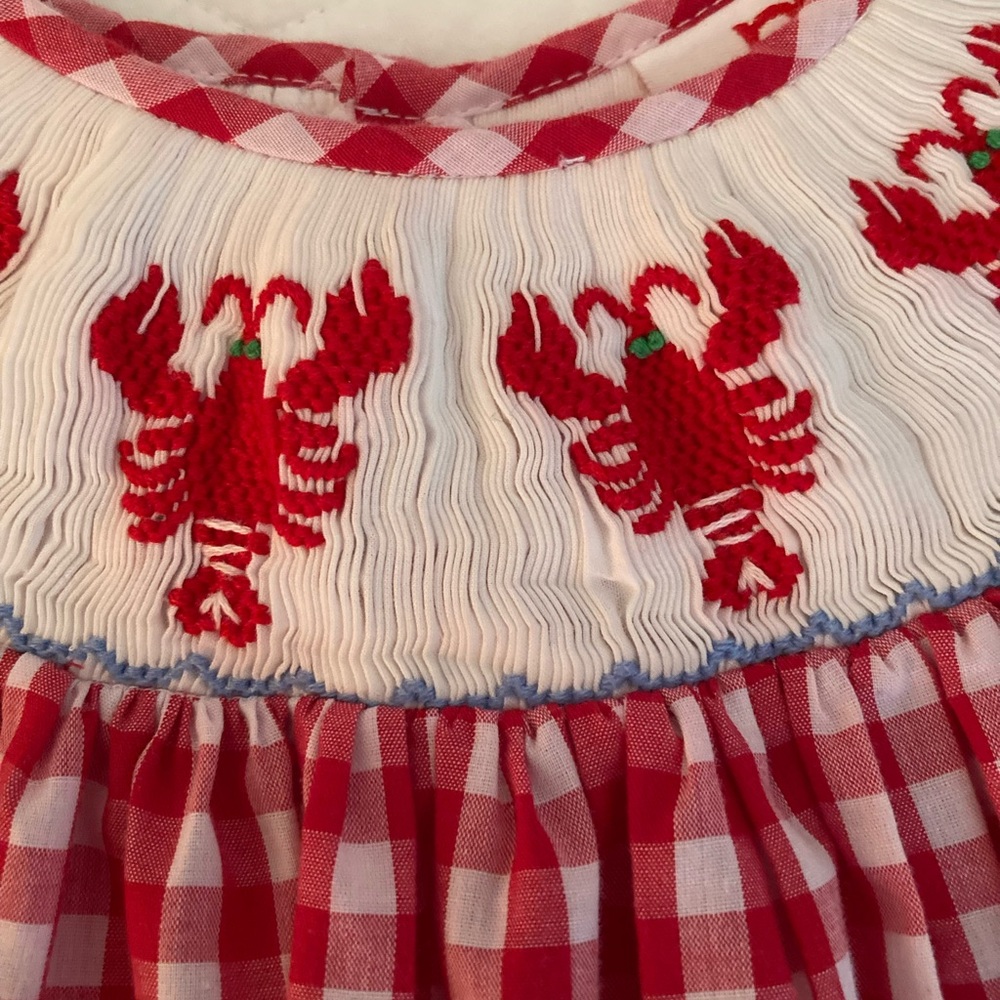 Mom & Me Smocked Lobster Dress